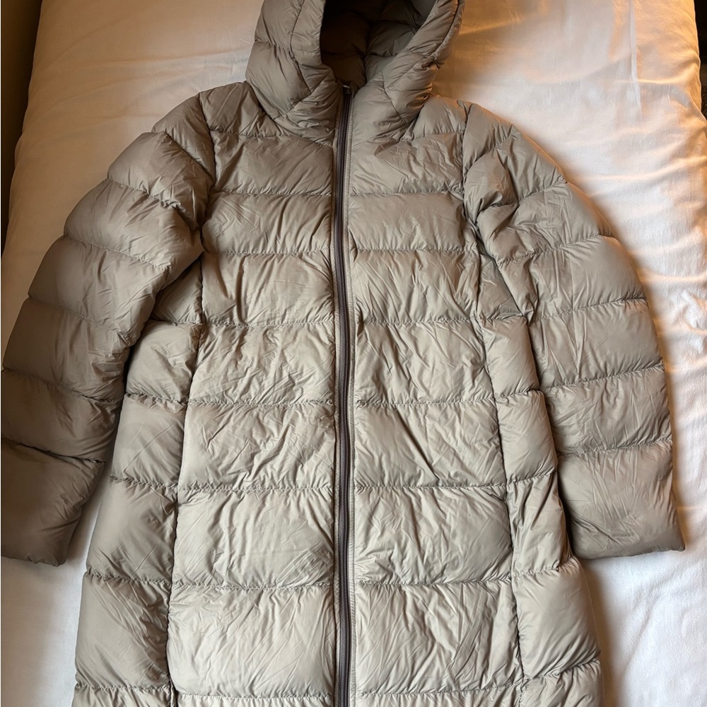 Muji Light Taupe Puffer Coat